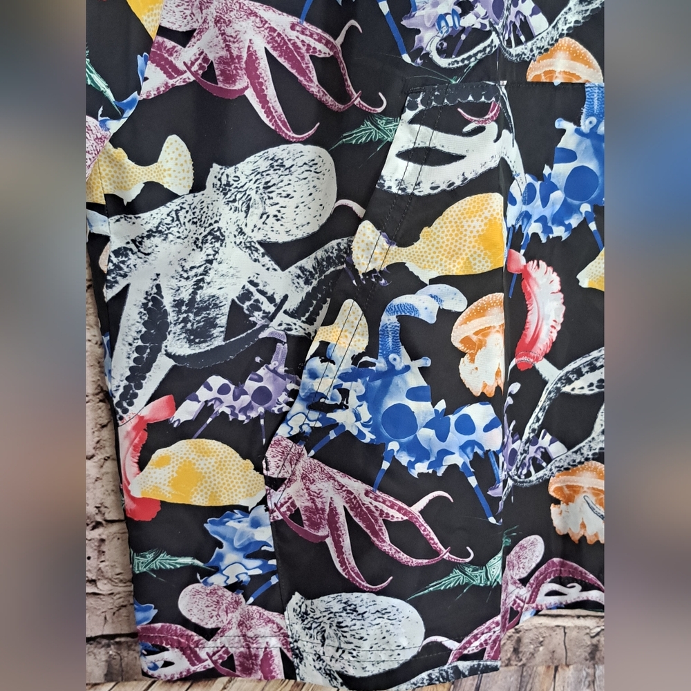 Bonobos Fielder Lightweight Ripstop 1/4 Zip Anorak Large Sea Creatures - Picture 6 of 11